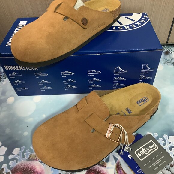 Stylish Brown Leather Clogs - Picture 1 of 4